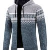 Cardigan pour homme avec capuche et motif géométrique et boutons