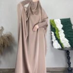 Solid Shirred Trim Abayas,