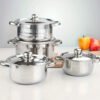 8pcs/set 410 Thickened Stainless Steel Pots,