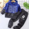 Kids Stylish Sports Outfits, Trendy Letters Print Long Sleeve Hoodie Pants Set, Baby Boy's Autumn And Winter Clothes